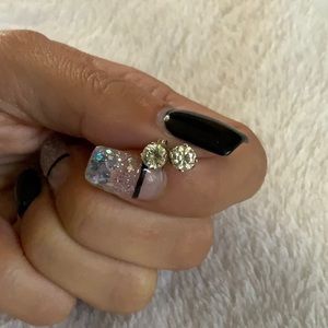 14K White Gold Moissanite Earrings